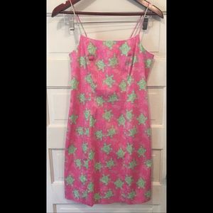 Lilly Pulitzer pink and green shift dress